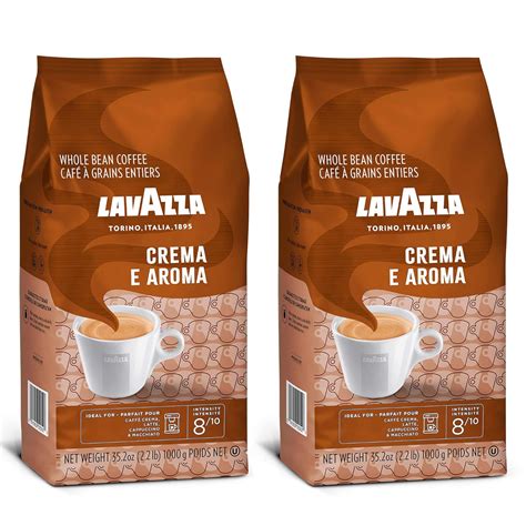 Pack Of 2 Lavazza Crema E Aroma Whole Bean Coffee Blend Medium Roast