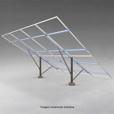 KIT ESTRUTURA SOLAR PARA SOLO MONOPOSTE AÇO GALVANIZADO ALUMINIO PARA 8