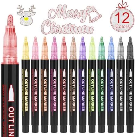 Amazon Olingyou Outline Markers Colors Shimmer Markers Set