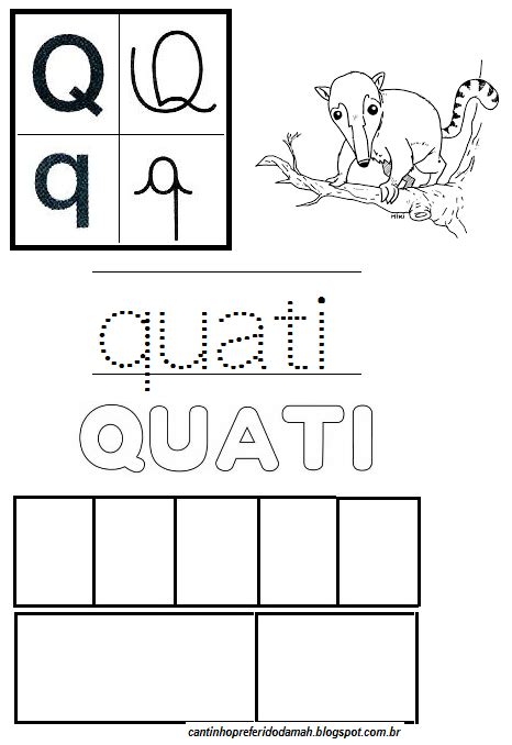 Como Se Escreve Quati - Meu Cantinho Preferido: Q de Quati