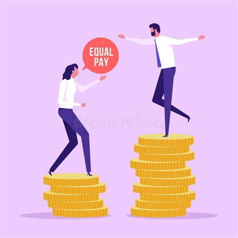 Equal Pay Gap Concept Vector Illustration Stock Vector Illustration