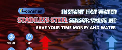 Moonshan Upgraded Stainless Steel Bypass Sensor Valve Kit For Instant Hot Water