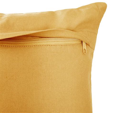 Coussin carré 38 cm Otto Jaune ocre Déco textile Eminza