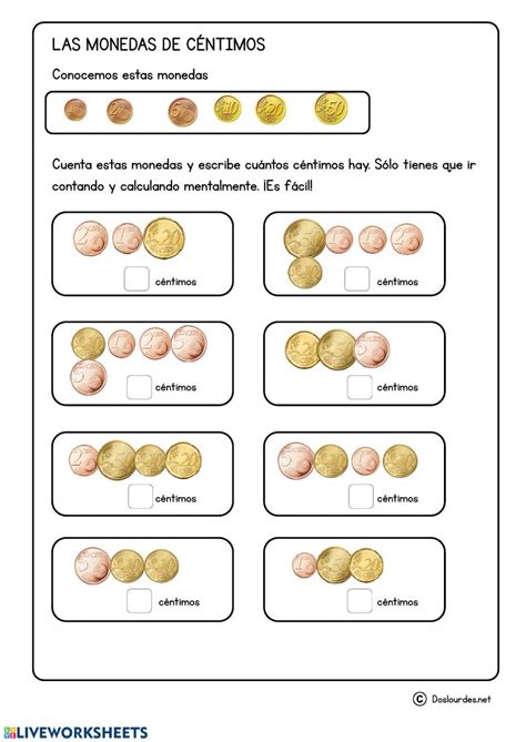 Ficha Online De Monedas Para Puedes Hacer Los Ejercicios Online O