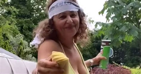 Loose Women S Nadia Sawalha Slips Into Tiny String Bikini To Mock Instagram Model The Mirror