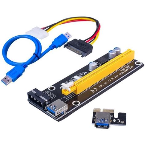 Le Noir Adaptateur USB 3 0 PCI E Riser Express 1X 4x 8x 16x Carte