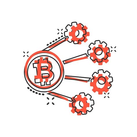 Ic Ne Bitcoin Dans Le Style Comique Illustration Vectorielle De Dessin