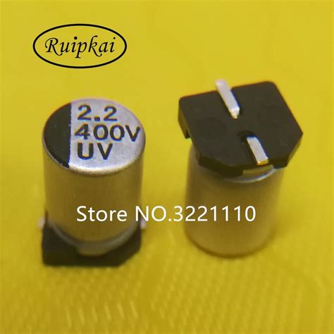 20pcs 2 2UF 400V 6 3 10 2mm SMD Chip Aluminum Electrolytic Capacitor