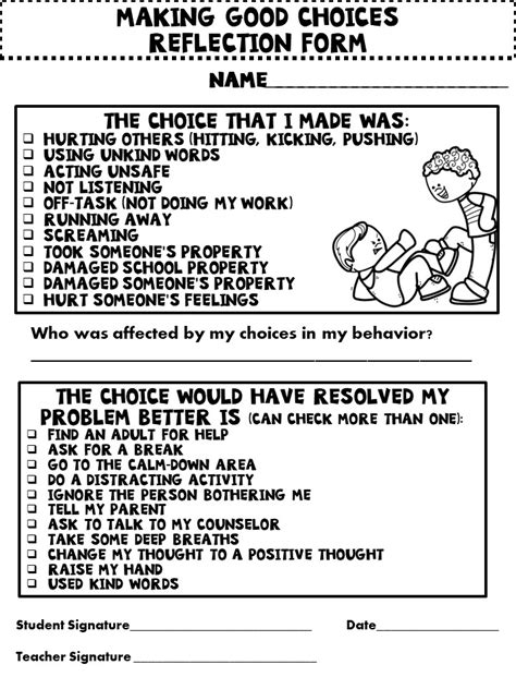 4 Behavior Reflection Think Sheets For Elementary And Middle School The Counseling Fanny Pack