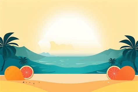 Premium AI Image Summer Background Illustration A Beautiful Beach