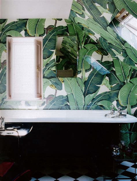 Banana Leaf Wallpaper Bathroom - 490x645 - Download HD Wallpaper - WallpaperTip