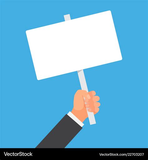 Hand Holding Blank Placard Royalty Free Vector Image