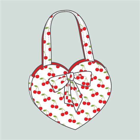 Easy Step By Step Pdf Sewing Pattern For A Heart Shaped Tote Bag With A