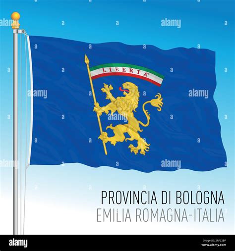 province  bologna flag waving emilia romagna italy vector