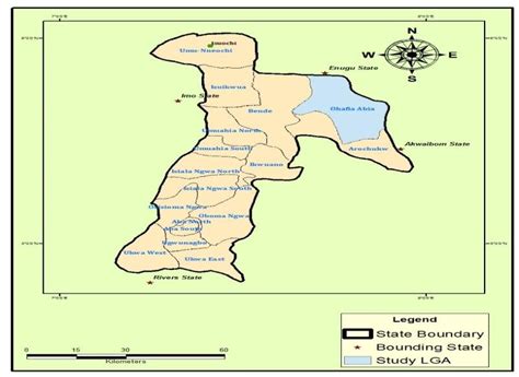 Map of Abia State Showing Ohafia Local Government Area | Download ...