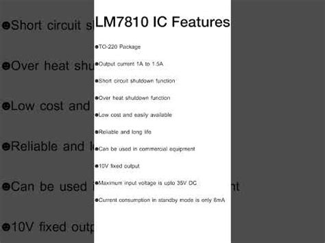 LM7810 Pinout Features Equivalent Applications YouTube