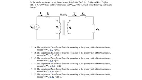 Solved In The Ideal Transformer Circuit Shown Below R Chegg