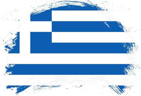 Premium Photo Distressed Stroke Brush Painted Flag Of Greece On White