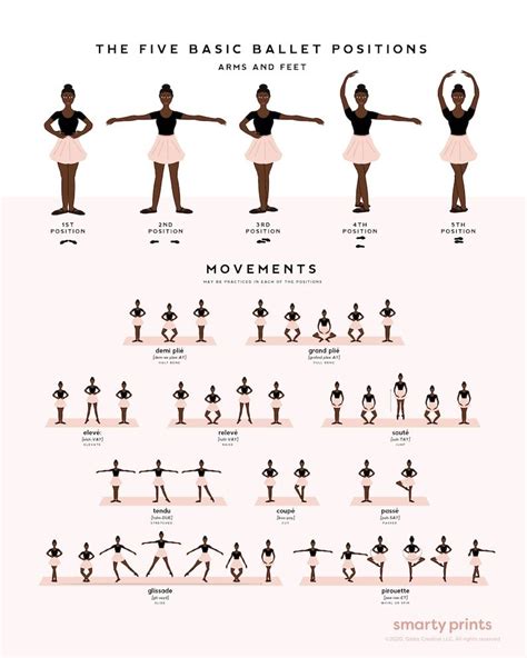 Ballet Dans Poster Ballet Posities And Bewegingen Ballerina Etsy