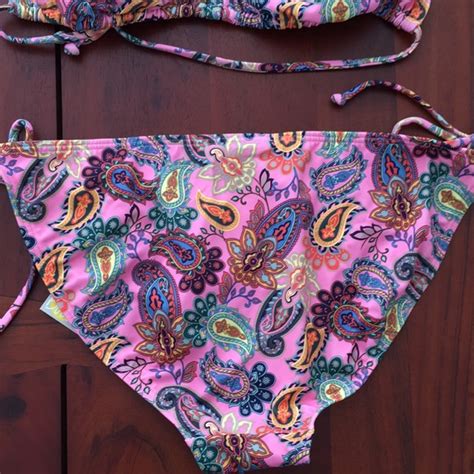 Boden Swim Nwt Boden Pink Paisley Triangle Bikini With Adjustable String Ties S M Poshmark