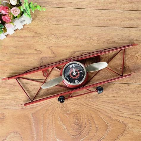 Vintage Metal Airplane Wall Clock Wrought Iron Airplane Wall Etsy