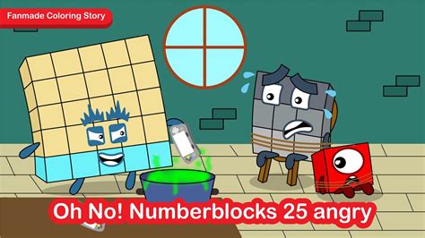 Oh No Numberblocks 25 Angry Numberblocks Fanmade Coloring Story Youtube