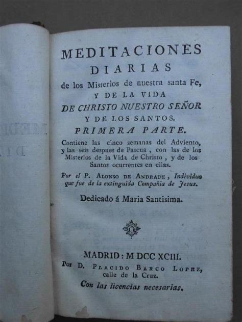 Meditaciones Diarias De Los Misterios De Nuestra Santa Fe Y De La Vida