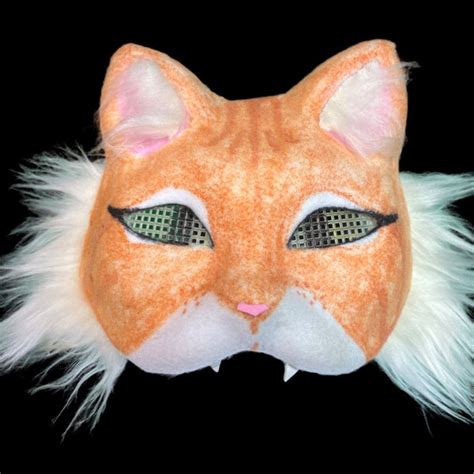 Orange Cat Mask Therian Etsy