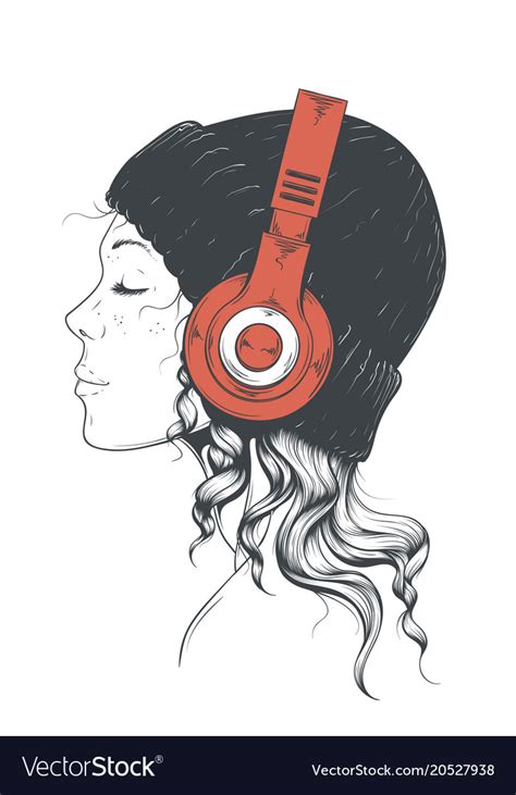 Cartoon Girl With Headphones