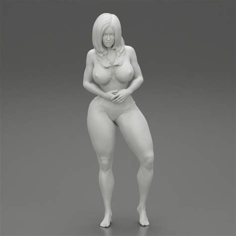 D Printable Sexy Girl Bikini Standing Posing Sandy Beach By Dgeschaft Miniatures Figures