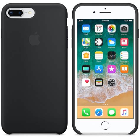 Apple Funda De Silicona Negra Apple Iphone Plus Plus Funda De