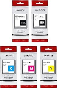 Amazon.com: PFI-107 130-ml Full Color Ink Tank Set(5-Pack,Matte Black ...