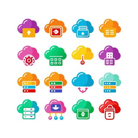 Premium Vector Cloud And Cloud Storage Icon Set Vector