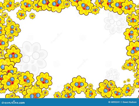 Sunflower Border Stock Illustration Illustration Of Botanical 4895241