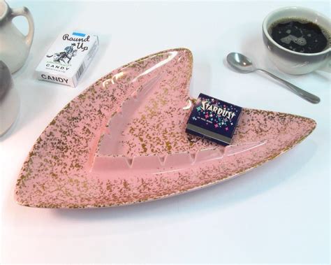 Vintage Ashtray S Pink Atomic Mid Century Boomerang By Shawnee