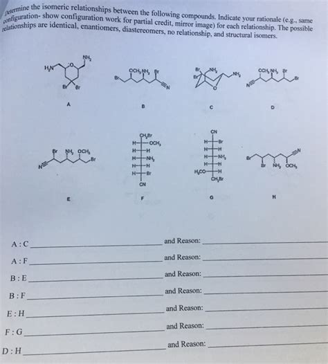 Solved Ne The Isomeric Relationships Between The Following Chegg