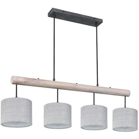 H Nge Lampe Decken Wohn Zimmer Leuchte Holz Textil Pendel Flur