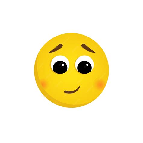 Premium Vector Vector Shy Emoticonyellow Flushed Face Emoji With