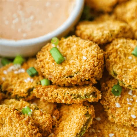 Air Fried Pickles With Sriracha Aioli Plantifully Based