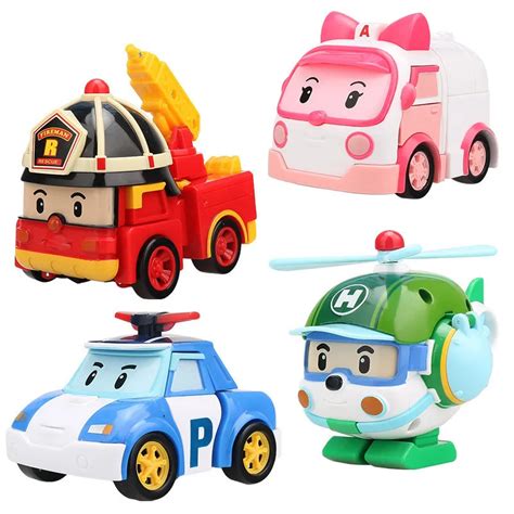 Set Robocar Poli Korea Toys Transformation Robot Poli Amber Roy Car ...