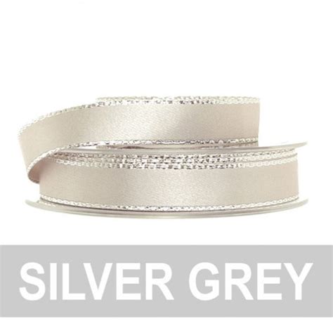 Berisfords Silver Edge Satin Ribbon 8603 RIBBON UK