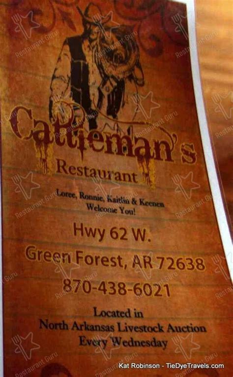 Menu at Cattleman's Family Restaurant, Green Forest