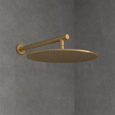 Villeroy Boch Universal Mm Round Rain Shower Head In Brushed Gold