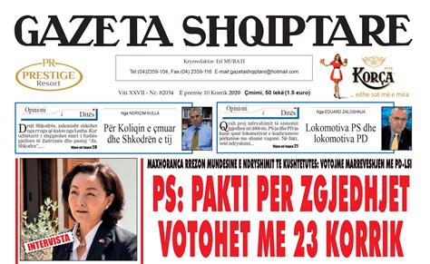 Shtypi I Dites Korrik Gazeta Shqiptare Online