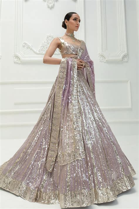 Buy Manish Malhotra Purple Embroidered Lehenga Set Online Aza Fashions