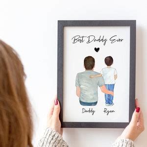 Personalized Father and Son Gift, Custom Dad Son Portrait, Fathers Day ...