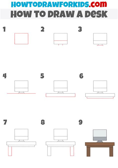 How To Draw A Desk Easy Drawing Tutorial For Kids