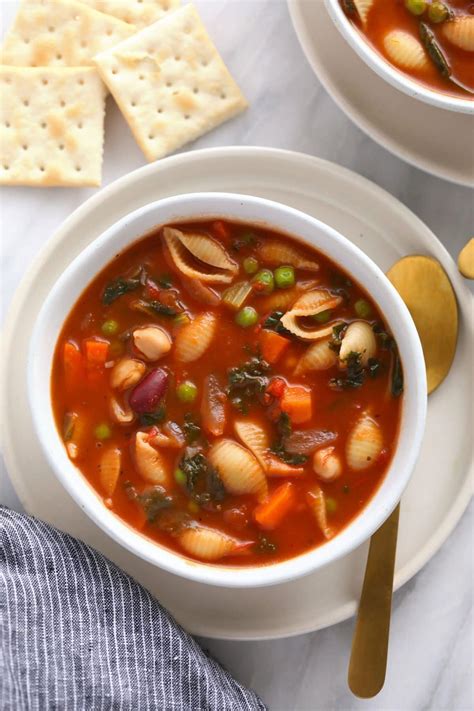 Classic Minestrone Soup Vegetarian Fit Foodie Finds