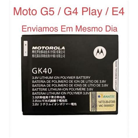 Bateria Gk40 Mto G5 G4 Play E4 Xt1671 Xt1600 Gk40 Shopee Brasil