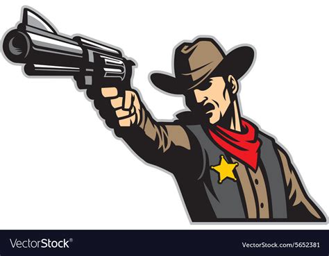 Cartoon Cowboy Shooting Guns